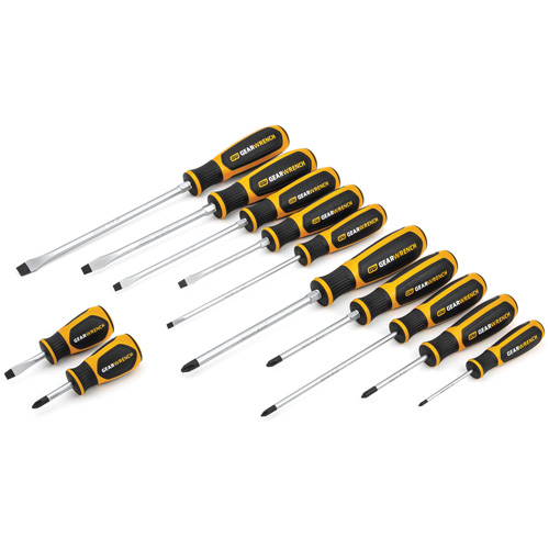 Phillips&reg;/Slotted Dual Material Screwdriver Set, 12 Pcs. Fastek