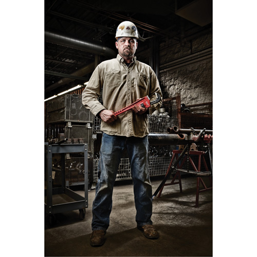 Pipe Wrench, 6" Jaw Capacity, 48" Long, Powder Coated Finish, Ergonomic Handle Fastek