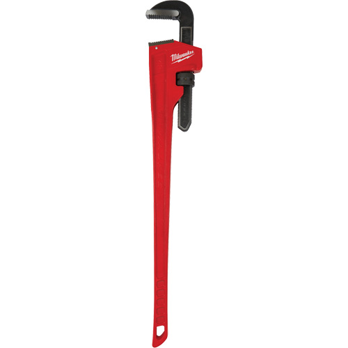 Pipe Wrench, 6" Jaw Capacity, 48" Long, Powder Coated Finish, Ergonomic Handle Fastek