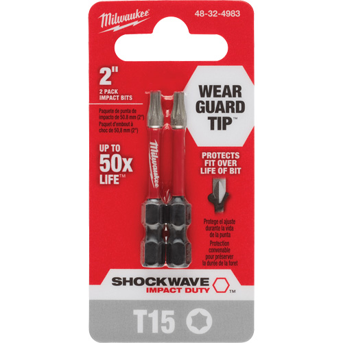 Embout de tournevis Shockwave Impact Duty, Torx, T-15, Prise 1/4" Fastek