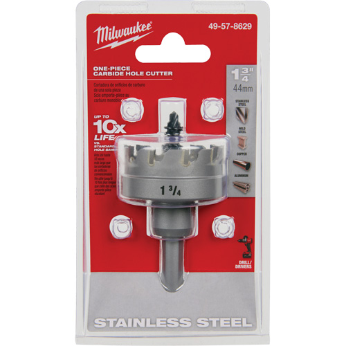 One-Piece Carbide Hole Cutters, 1-3/4", 3/16" Depth of Cut Fastek