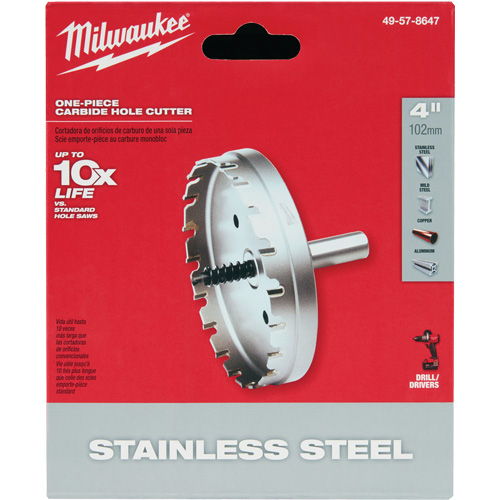 Scies-cloches au carbure monobloc, 4", Profondeur de la coupe de 3/16" Fastek