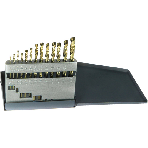 Drillco&reg; Heavy-Duty Jobber Length Drill Bit Set, 13 Pieces, Cobalt Fastek