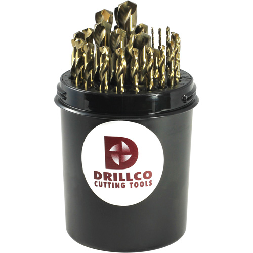 Drillco&reg; Imperial Drill Pal Jobber Length Drill Bit Set, 29 Pieces, Cobalt Fastek