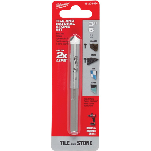 Natural Stone Bit, 3/8", Carbide Fastek