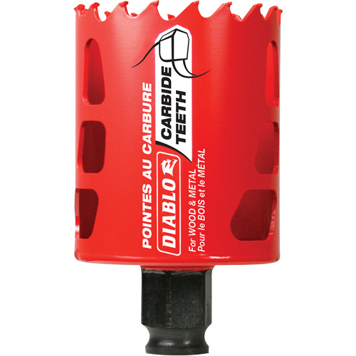 Wood & Metal Hole Saw, 2-1/8", 2-3/8" Depth of Cut, Carbide Fastek