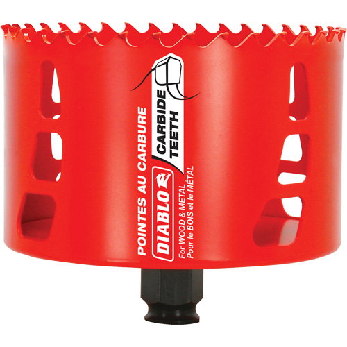 Wood & Metal Hole Saw, 4-1/8", 2-3/8" Depth of Cut, Carbide Fastek