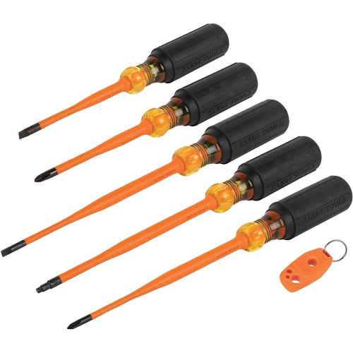 Slim-Tip Insulated Screwdriver Set, 1000 V, 6 Pcs Fastek