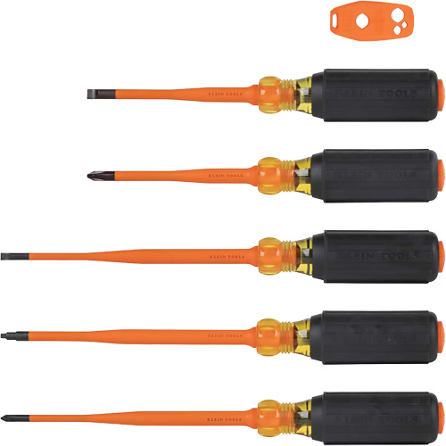 Slim-Tip Insulated Screwdriver Set, 1000 V, 6 Pcs Fastek