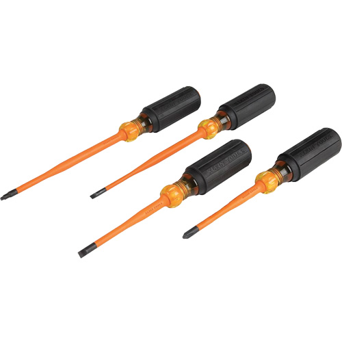 Slim-Tip Insulated Screwdriver Set, 1000 V, 4 Pcs Fastek