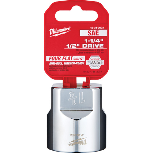 SAE Socket with Four Flat Sides, 1-1/4", 1/2" Drive, 6 Points Fastek
