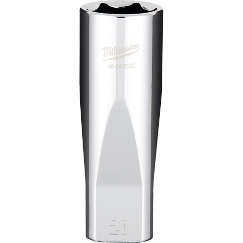 Douille m&eacute;trique avec c&ocirc;t&eacute;s Four Flats, 20 mm, Prise 1/2", 6 pans, Profond Fastek