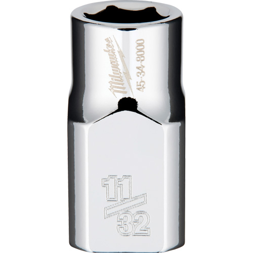 SAE Socket with Four Flat Sides, 11/32", 3/8" Drive, 6 Points Fastek