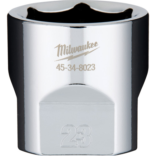 Douille m&eacute;trique avec c&ocirc;t&eacute;s Four Flats, 23 mm, Prise 3/8", 6 pans Fastek