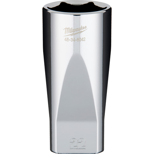 Douille m&eacute;trique avec c&ocirc;t&eacute;s Four Flats, 22 mm, Prise 3/8", 6 pans, Profond Fastek