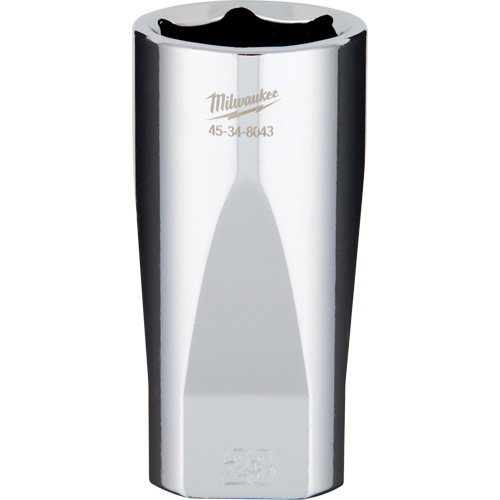 Douille m&eacute;trique avec c&ocirc;t&eacute;s Four Flats, 23 mm, Prise 3/8", 6 pans, Profond Fastek