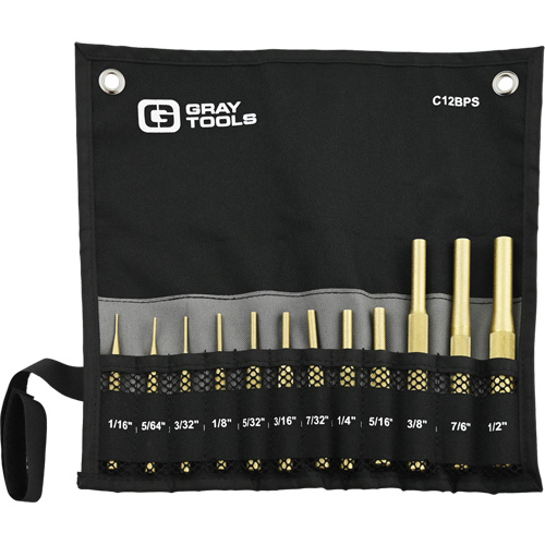 Brass Pin Punch Set, 12 Pieces Fastek
