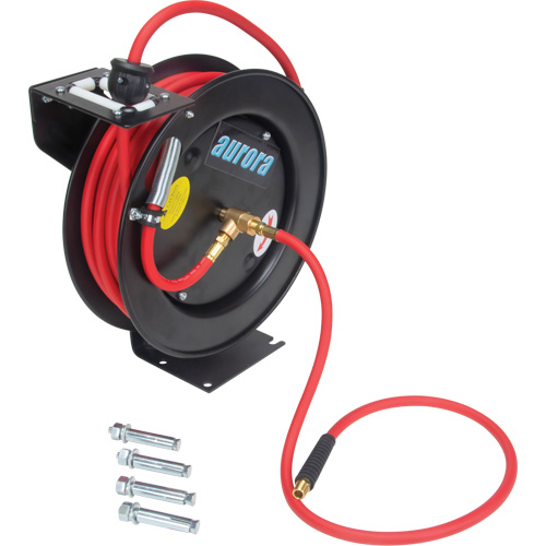 Hose Reel, Air/Water, 1/4" x 35', Single Hose, 300 psi Fastek