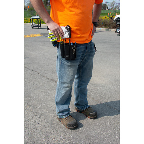 Lineman's Tool Pouch, Multiple Tool Holder, Leather, 3 Pockets Fastek