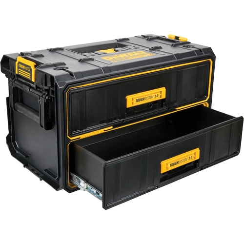 ToughSystem&reg; 2.0 Two-Drawer Unit, 12-1/3" x 12-3/5", Black/Yellow Fastek