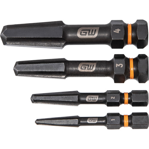 Bolt Biter Screw Extractor Set, High Speed Steel, 4 Pieces Fastek