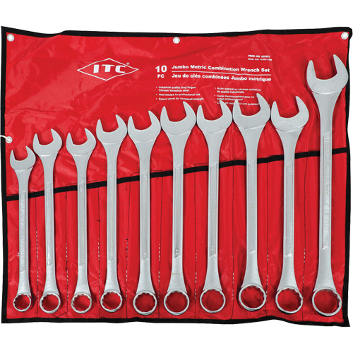 ICWJ-10M Jumbo Wrench Set, Combination, 10 Pieces, Metric Fastek