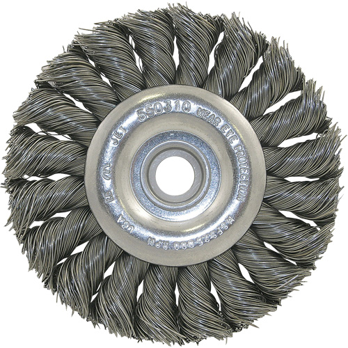 3K114 Unthreaded Knot Twisted Wire Wheel, 3-1/4" Dia., 0.014" Fill, 3/8"-1/2 Arbor Fastek