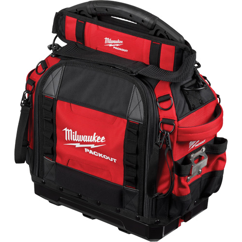 PackOut 15" Structured Tool Bag, Ballistic Polyester, 65 Pockets, Red Fastek