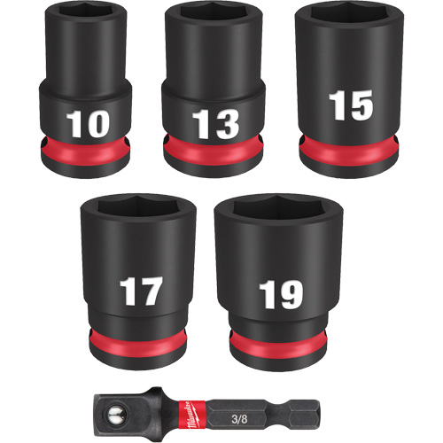 Shockwave Impact Duty Metric Socket Set, 6 Pcs, Impact, 3/8" Drive Size Fastek