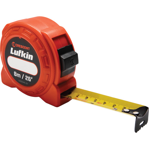 L600 Series Power Tape Measure, 1" x 26'/8 m, Imperial & Metric Graduations Fastek