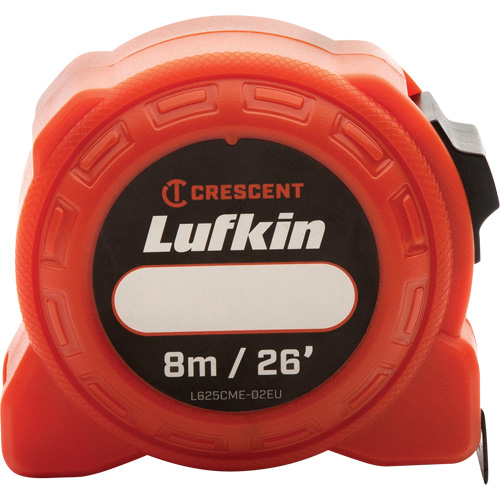 L600 Series Power Tape Measure, 1" x 26'/8 m, Imperial & Metric Graduations Fastek