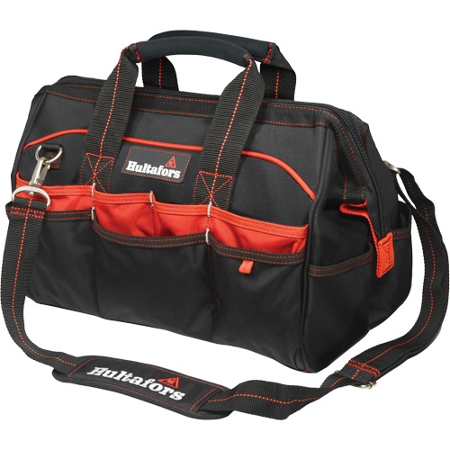 16" Tradesman's Tool Bag, Ballistic Polyester, Black/Red Fastek