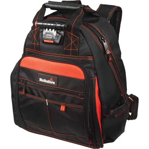 Lighted Tool Backpack, Black/Red, Ballistic/Polyester Fastek