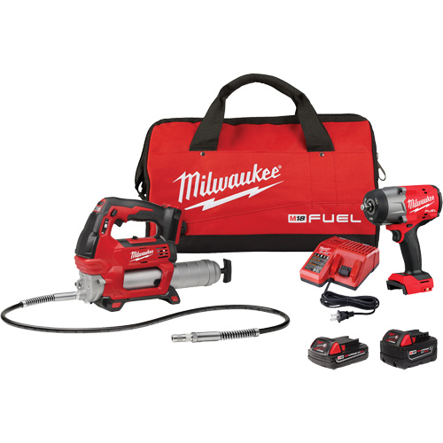 M18 Fuel HTIW with Friction Ring & Grease Gun Combo Kit, Lithium-Ion, 18 V Fastek