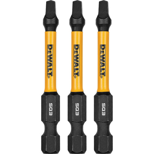 3-Piece FLEXTORQ&reg; Impact Screwdriving Bits, Square, #3, 1/4" Drive Fastek