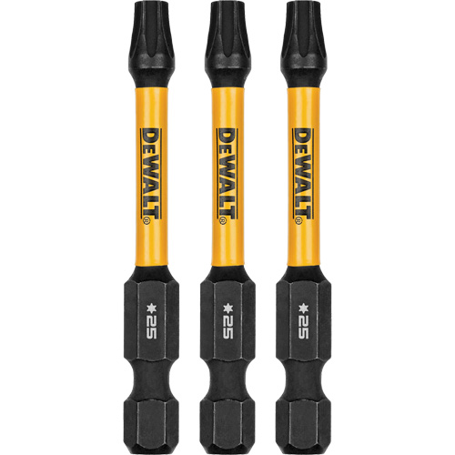 3-Piece FLEXTORQ&reg; Impact Screwdriving Bits, Torx, T-25, 1/4" Drive Fastek