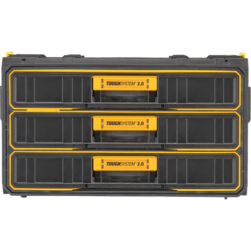 Unit&eacute; &agrave; trois tiroirs ToughSystem 2.0, 21-4/5" x 12-3/10" x 12-3/5", Noir/Jaune Fastek