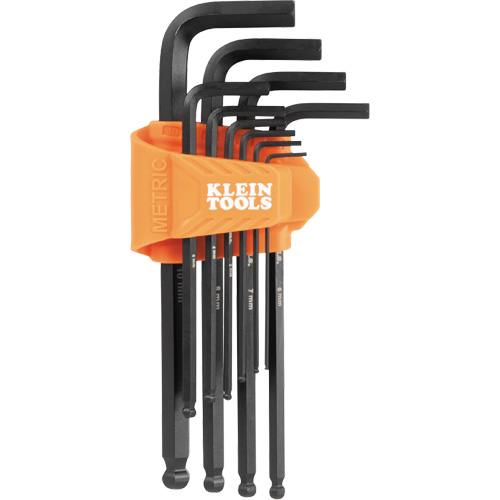 L-Style Long Ball-End Hex Key Set, 10 Pcs., Metric Fastek