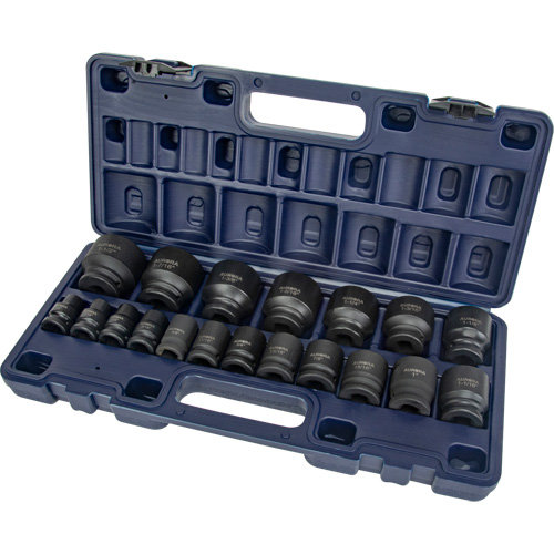 SAE Socket Set, 19 Pcs, Impact, 1/2" Drive Size Fastek