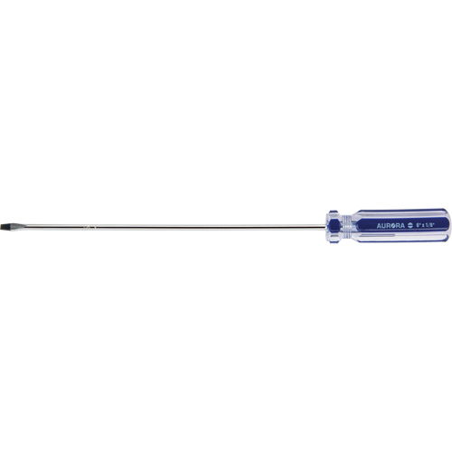 Blue Transparent Striped Slotted Screwdriver, 1/8" Tip, Round, Plastic Handle Fastek
