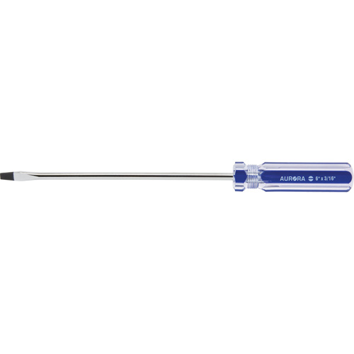 Blue Transparent Striped Slotted Screwdriver, 3/16" Tip, Round, Plastic Handle Fastek