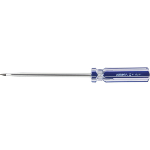Blue Transparent Striped Slotted Screwdriver, 5/16" Tip, Round, Plastic Handle Fastek