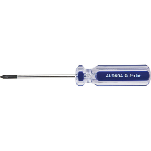 Blue Transparent Striped Philips Screwdriver, #0, Plastic Handle Fastek