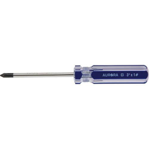 Blue Transparent Striped Philips Screwdriver, #1, Plastic Handle Fastek