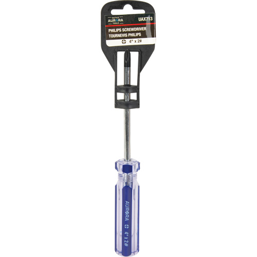 Blue Transparent Striped Philips Screwdriver, #2, Plastic Handle Fastek