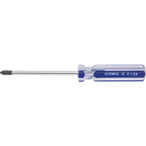 Blue Transparent Striped Philips Screwdriver, #2, Plastic Handle Fastek