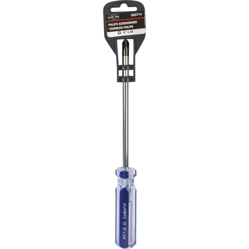 Tournevis Philips bleu transparent avec bandes, #3, Prise Plastique Fastek