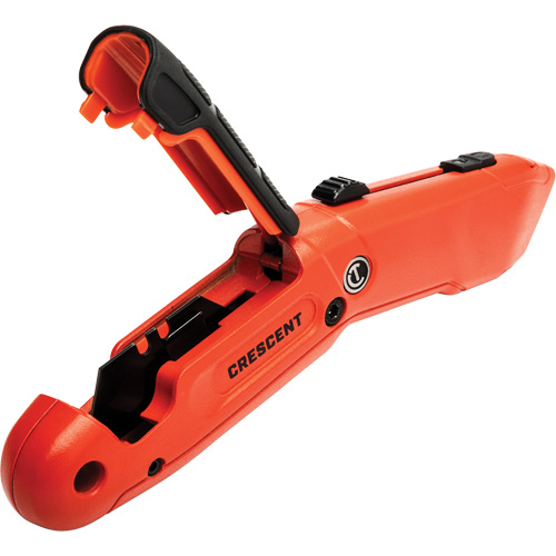 Auto-Retracting Safety Knife, 1", Steel, Aluminum Handle Fastek