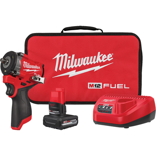 Fuel Stubby Impact Wrench Kit, 12 V, 3/8" Socket Fastek