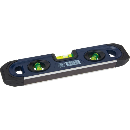 Torpedo Level, 9" L, 3 Vials, Magnetic Fastek